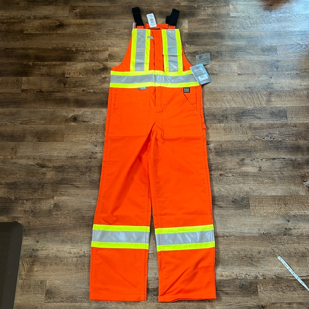 NWT Work King Unlined Bib Overall - Safety Hi Vis